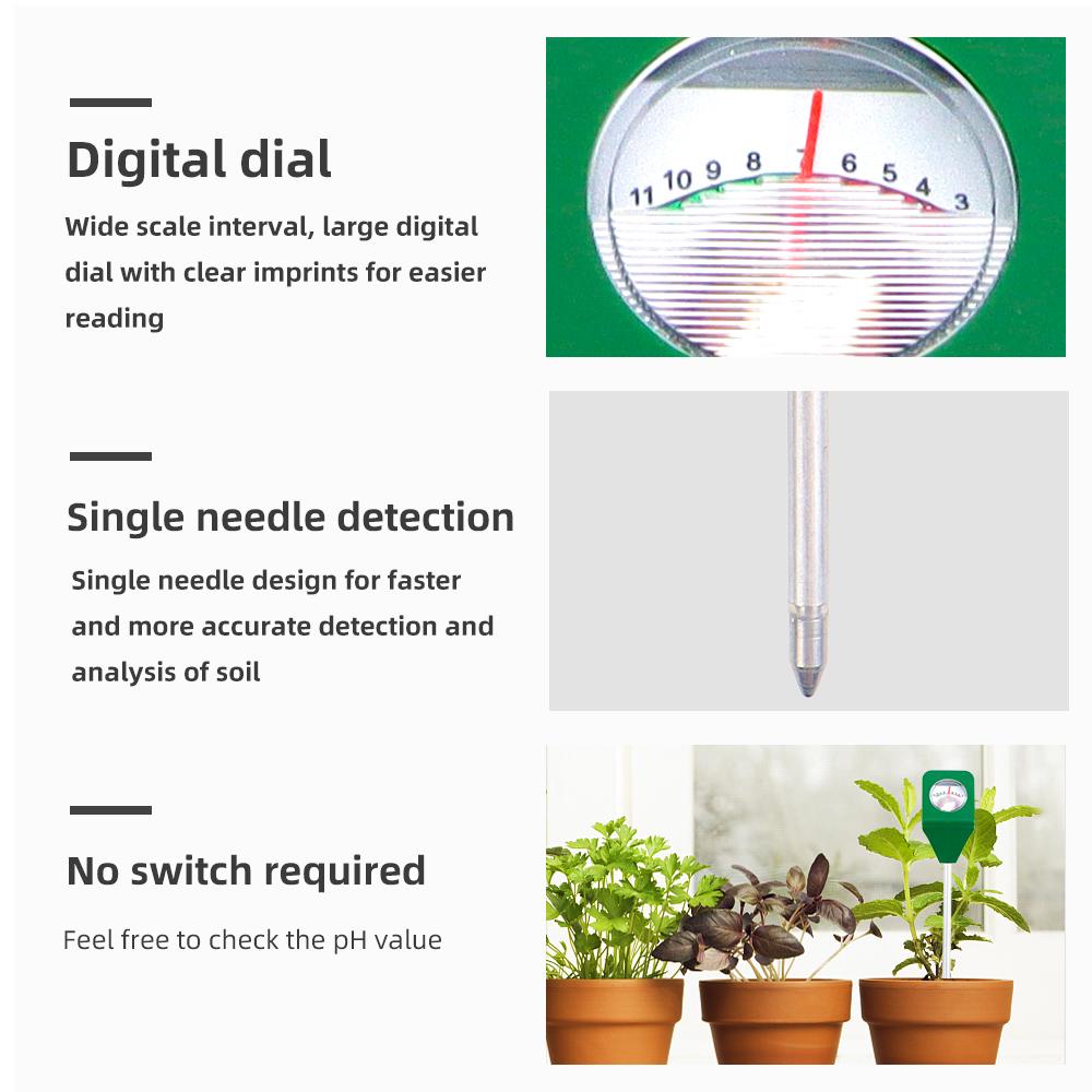 Mini PH Soil Moisture Sensor Meter Hygrometer Soil Tester Metal Probe Garden Plant Flower Test Tool