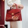Chinese-style Peony Embroidery Handbag for Women 2024, Red Bridal Handbag, High-end Handbag for Middle-aged Mothers, Wedding Bag