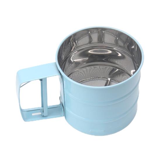 Semi Automatic Flour Sifter Handheld Push-Type Mesh Shaker for Baking Cakes Cookies Powdered Sugar Cocoa Powder Kitchen Tool