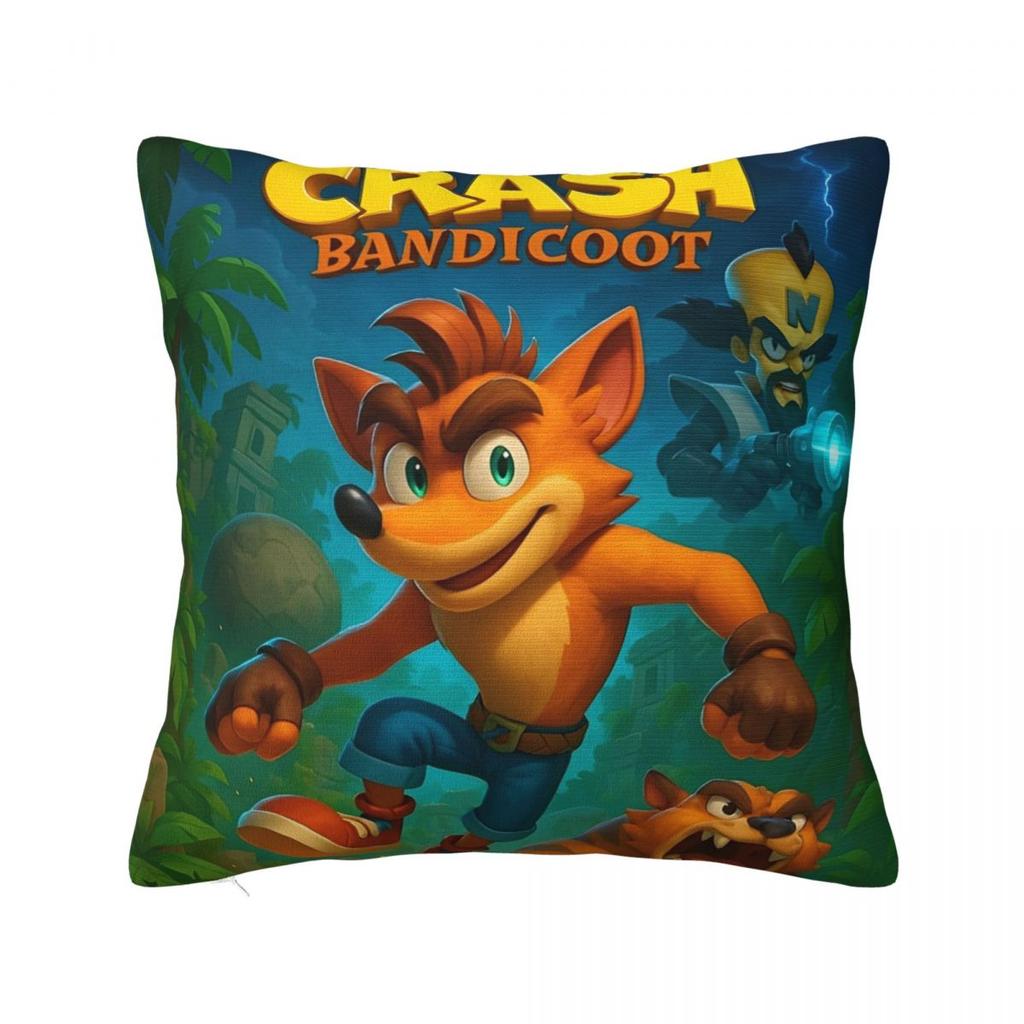 Crashs Bandicoots Cartoon Pillow Covers Merchandise Soft Cushion Cover Decoration Video Game Pillow Case Home Multiple Sizes