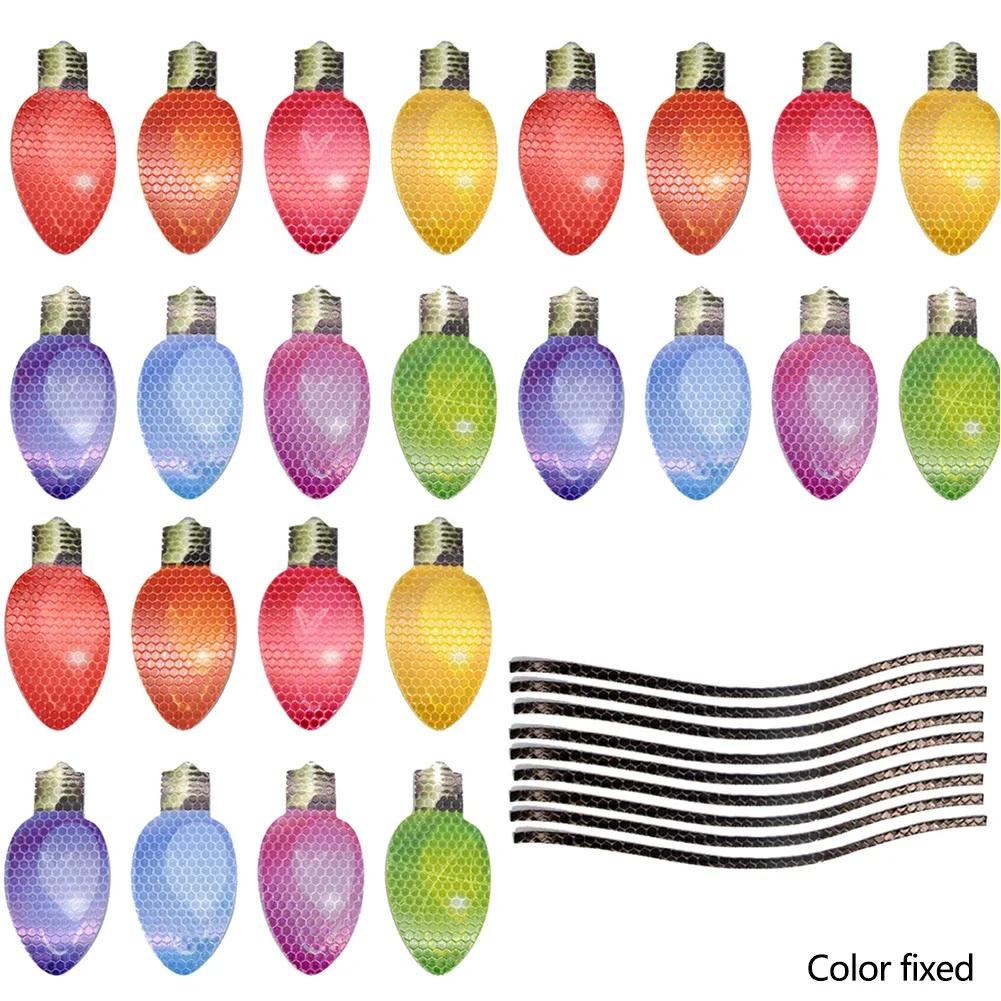1 Set Christmas Car Body Decoration Reflective Bulb Light Shaped Magnets Stickers Magnetic Wires Ornaments for Home Auto Decor