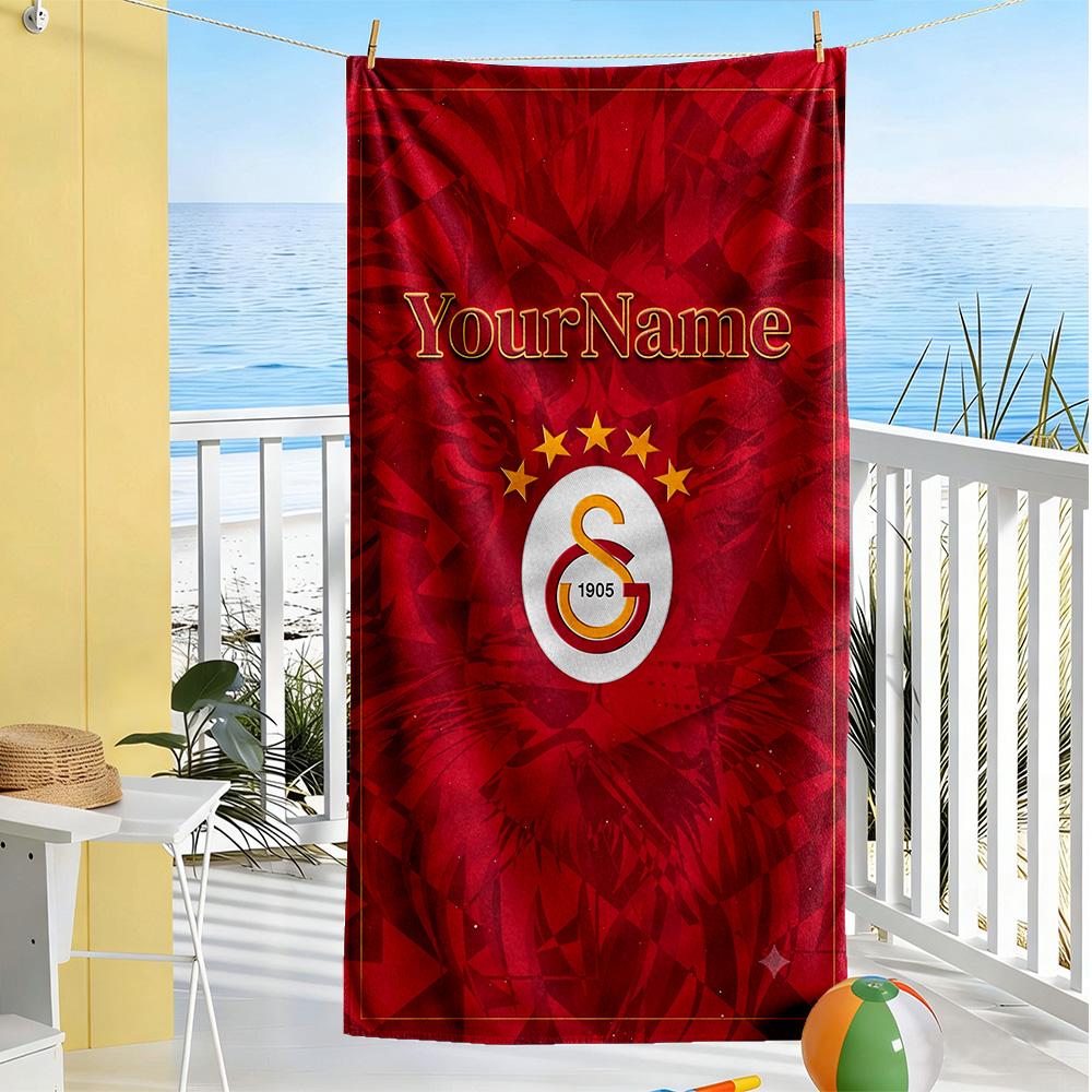 Galatasaray Customize Your Name Beach Towel High Absorbency & Quick-Dry Portable for SwimmingBeachCamping Travel Beach AccessoriesGym