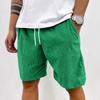 Men's Retro Corduroy Shorts, Casual Loose And Textured Shorts, Solid-color Sport Knee-length Pants