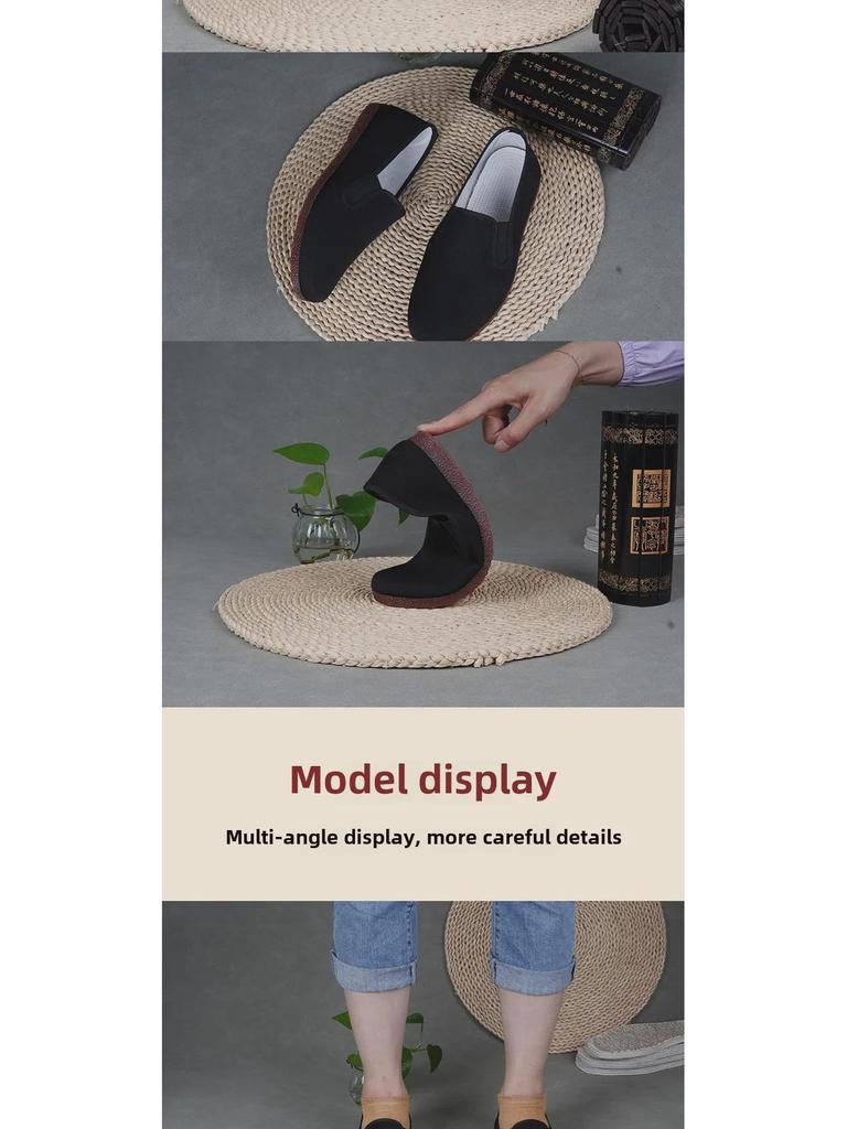 Men's Breathable Non-Slip TPR Sole Old Beijing Cloth Shoes