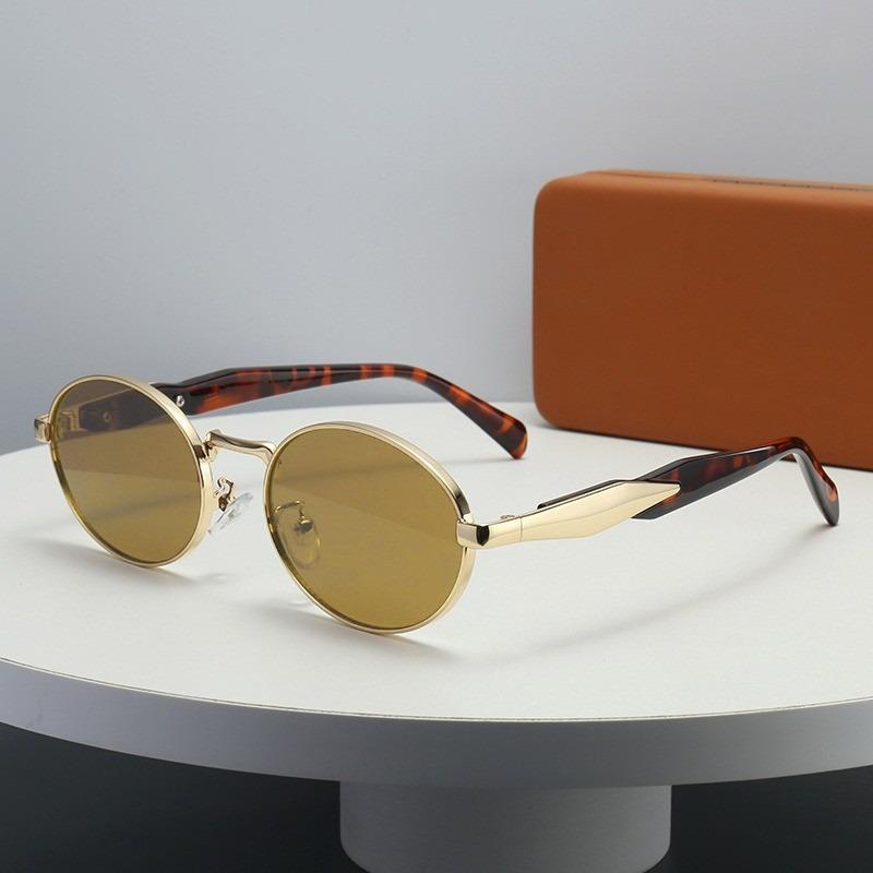 1pc Unisex Irregular Glasses, Metallic Frame & PC Lenses, for Daily, Shopping, Independence Day & New Year.