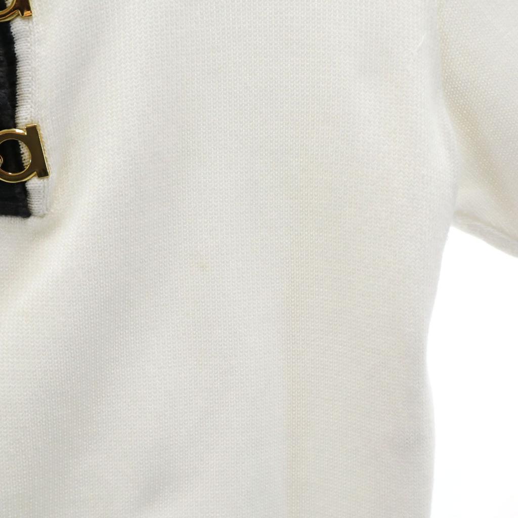 Salvatore Ferragamo 90s Made in Italy Old Short sleeve knit XS white Women Used