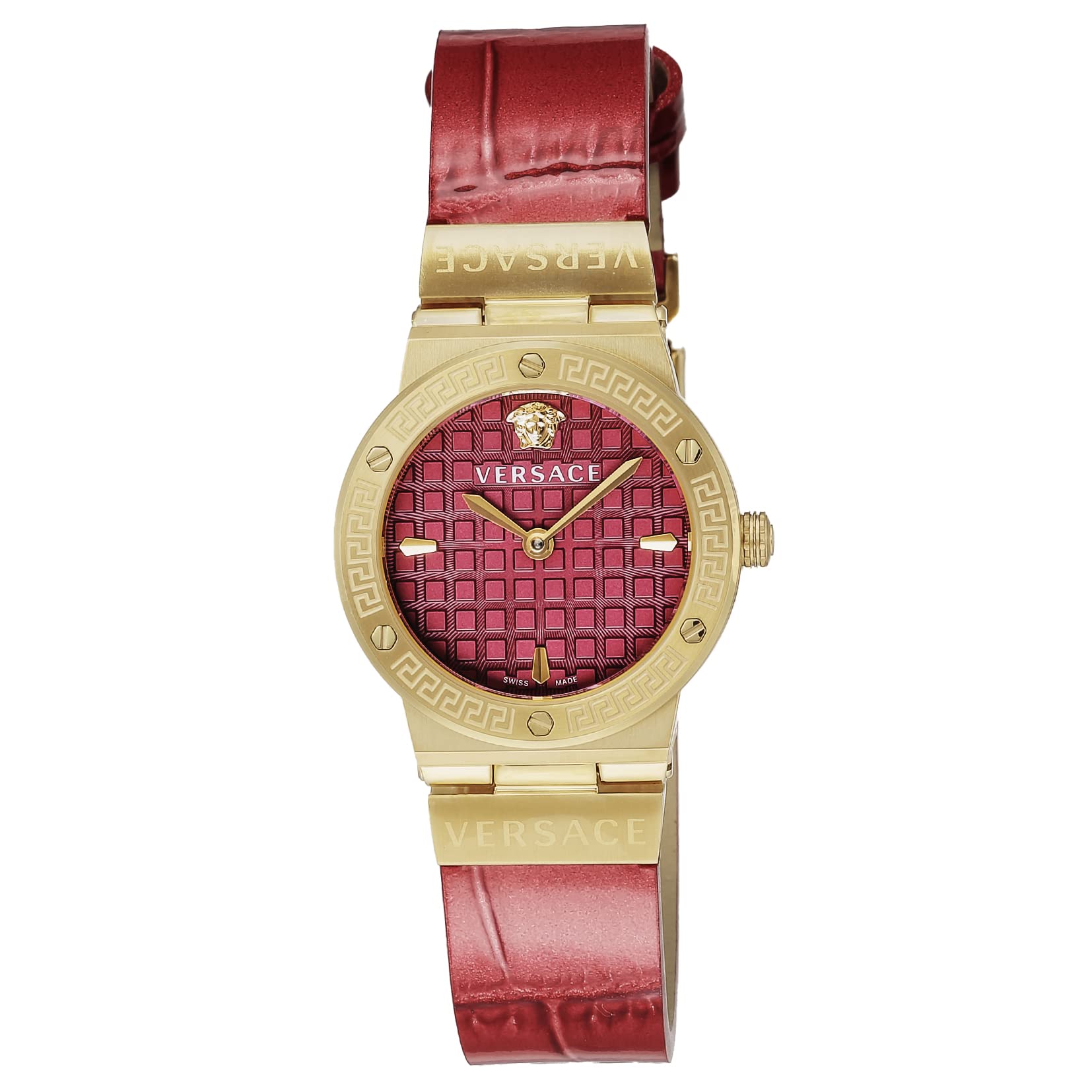 

Watch Greca Logo Red Dial Stainless Steel Sapphire Glass Quartz 27MM Swiss Watch VEZ100621 [Versace] Women s [Item] червоний