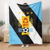 Uruguay Celeste Football Print Flannel Blanket High Quality Warm Comfortable Cover for All Seasons Perfect for Gifts Home Decor