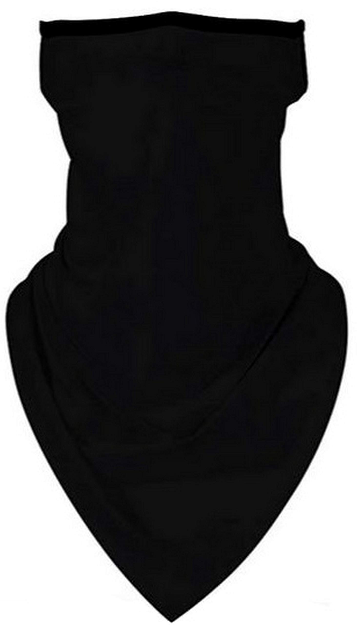 

[Scarf Shack] Унисекс бандана-маска для лица, шарф, балаклава для рейва, гейтор для шеи с петлей для уха, защита от ветра для велосипеда, черный Free Size чёрный