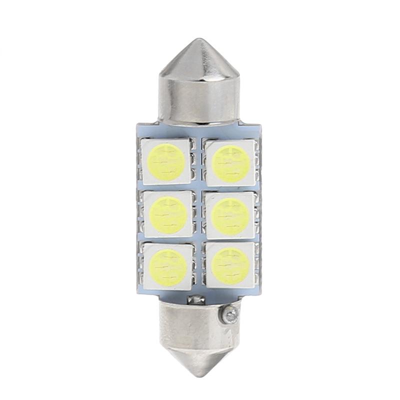 White 36MM 6-LED 5050 SMD Car Auto Interior Festoon Dome Light Lamp Bulb DC12V