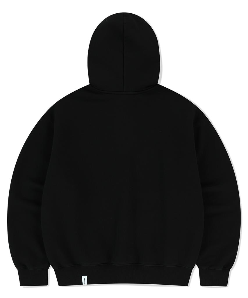 Mahagrid Mah Cut Off Applique Zip-Up Hoodie Black(Mg2Fsmm492A)
