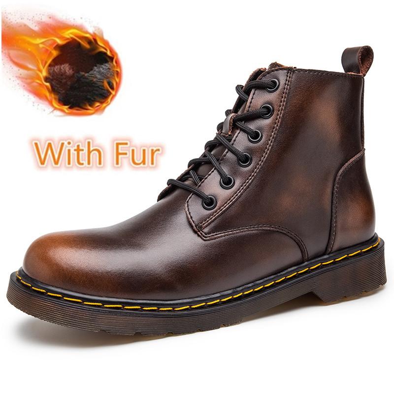 Мужские ботинки повседневные кожаные ботинки зимние панк мотоциклетные уличные зимние ботинки мужские теплые зимние ботинки милитари большой размер 38-47 45 6323₽