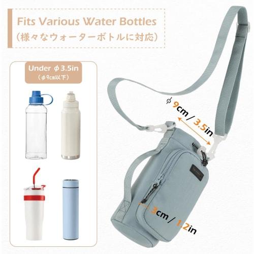 TRIWONDER Water Bottle Holder, Fits 500ml and 1 Liter Bottles, Insulated Water Bottle Case with Shoulder Strap, Smartphone Storage, and Holder (Blue)