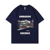 Bombardiro Crocodilo Funny Crocodile Plane Bomber Meme Graphic T-shirts Men Hilarious Humor Brain Rot Tops 100% Cotton T Shirts
