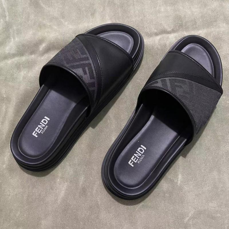 Mens T-Strap Rubber Sole Slipper With Suede Upper Non-Slip Outdoor Casual Sandal Walk