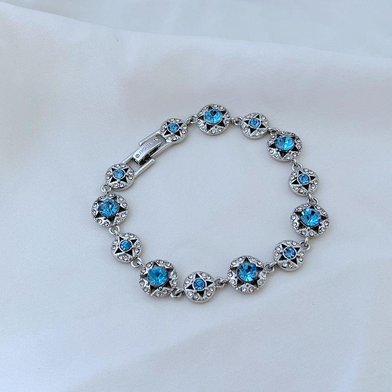 

Модный свежий сверкающий браслет-защелка 2023 королевский синий