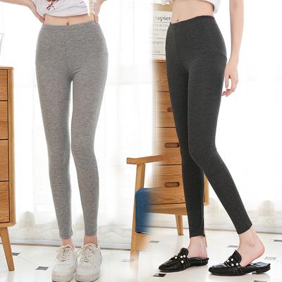 Frauen Modale Baumwolle Leggings Einfarbig Yoga Hosen Hohe Taille Schlank Mode Sport Frühling Herbst Dünne