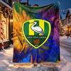 ADO Den Haag Pattern Blanket for Home Decoration, Bed, Sofa, Car Travel, Camping, Suitable for All Seasons, Birthday Christmas Gift