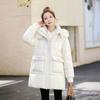 Removable sleeve medium and long cotton clothes women's new thickened warm loose hooded thin cotton coat