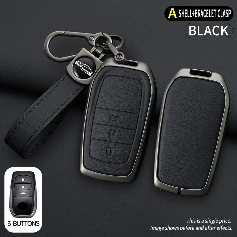 2 3 4 5 6 Buttons Car Key Case Cover For Toyota Gr Sport C-Hr Gazoo Rav4 Racing Mirai Avensis Zinc Alloy Keychain Accessories