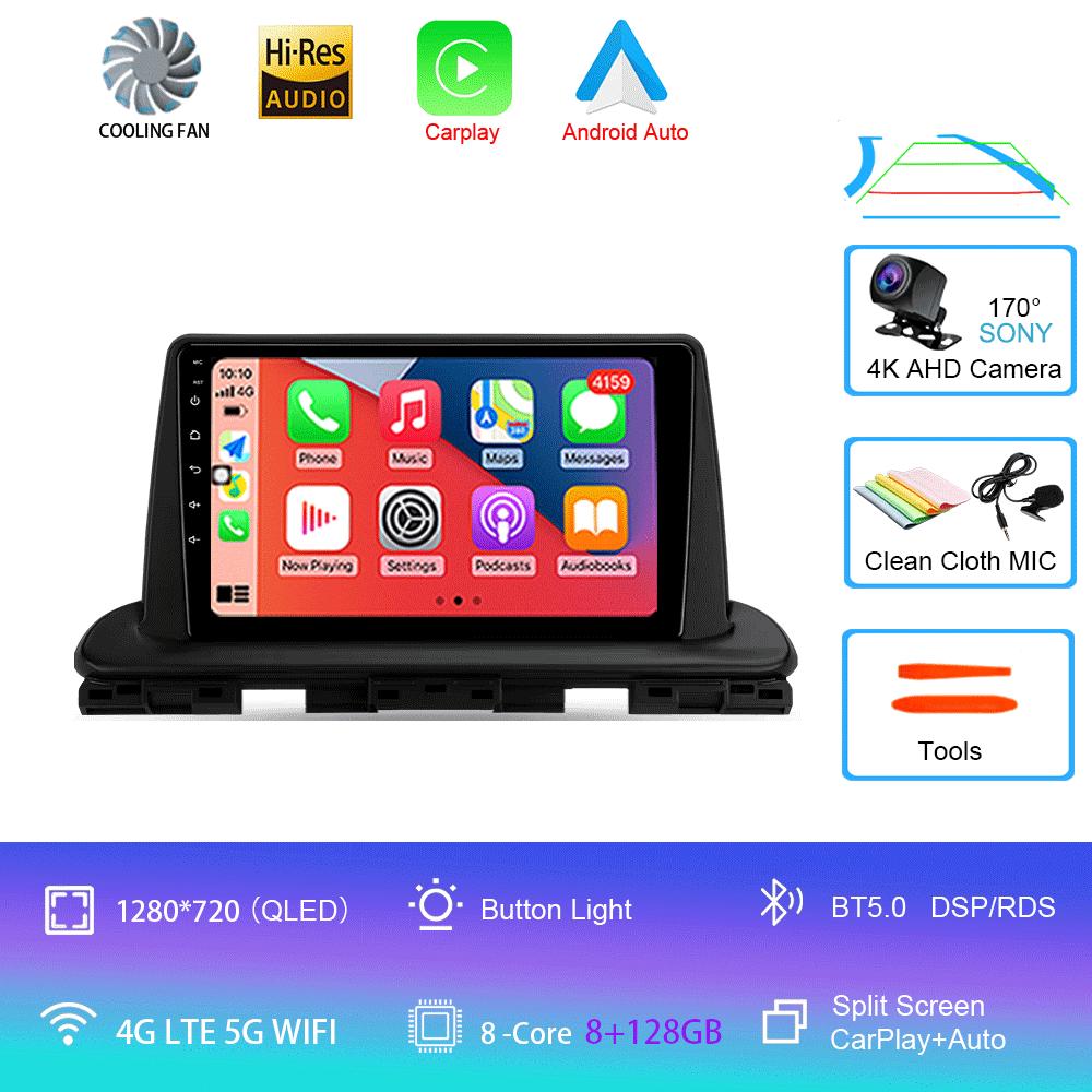 Car Radio Android 14 Carplay Auto 2K Screen BT Multimedia Player For Kia Cerato 4 IV 2018 - 2021 Autoradio Stereo 2din Head Unit