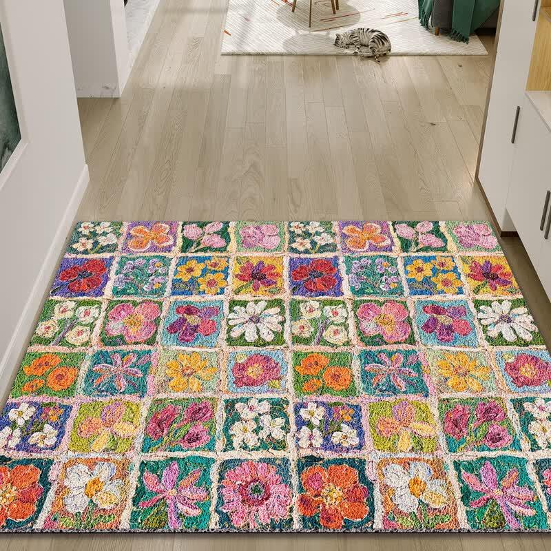 Oil Painting Floral Entrance Door Mat
