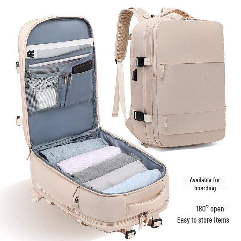 Girls' Large Capacity Waterproof Backpack with Dry/Wet Separation, Ideal for Cross-Border Travel and School.