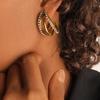 Elegant C-Shaped Diamond Stud Earrings: Women's Trendy Titanium Design