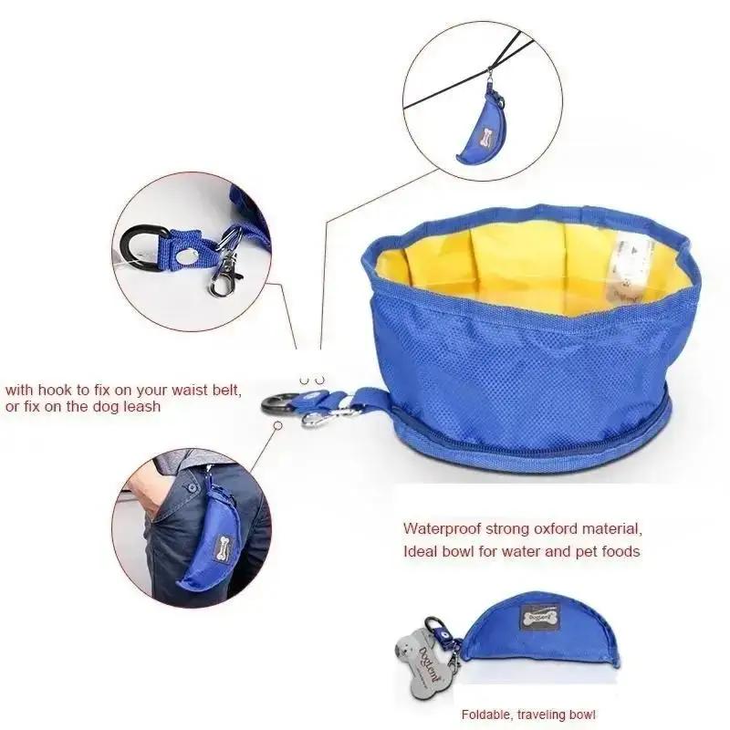 New Big Volume Dog Drinking Container Foldable Dog Water Bowl Food Storage Bag Outdoor Hiking Travel Folding Pet Bowl 1100ML