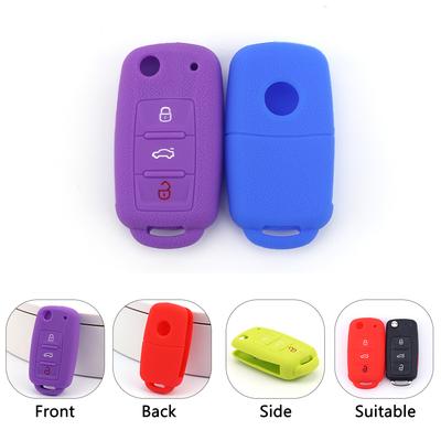 Silicone Rubber Key Fob Skin Cover Case for VW POLO Golf 4 MK5 6 Jetta Bora Beetle Tiguan Passat B5 B6 3 Button Remote Key