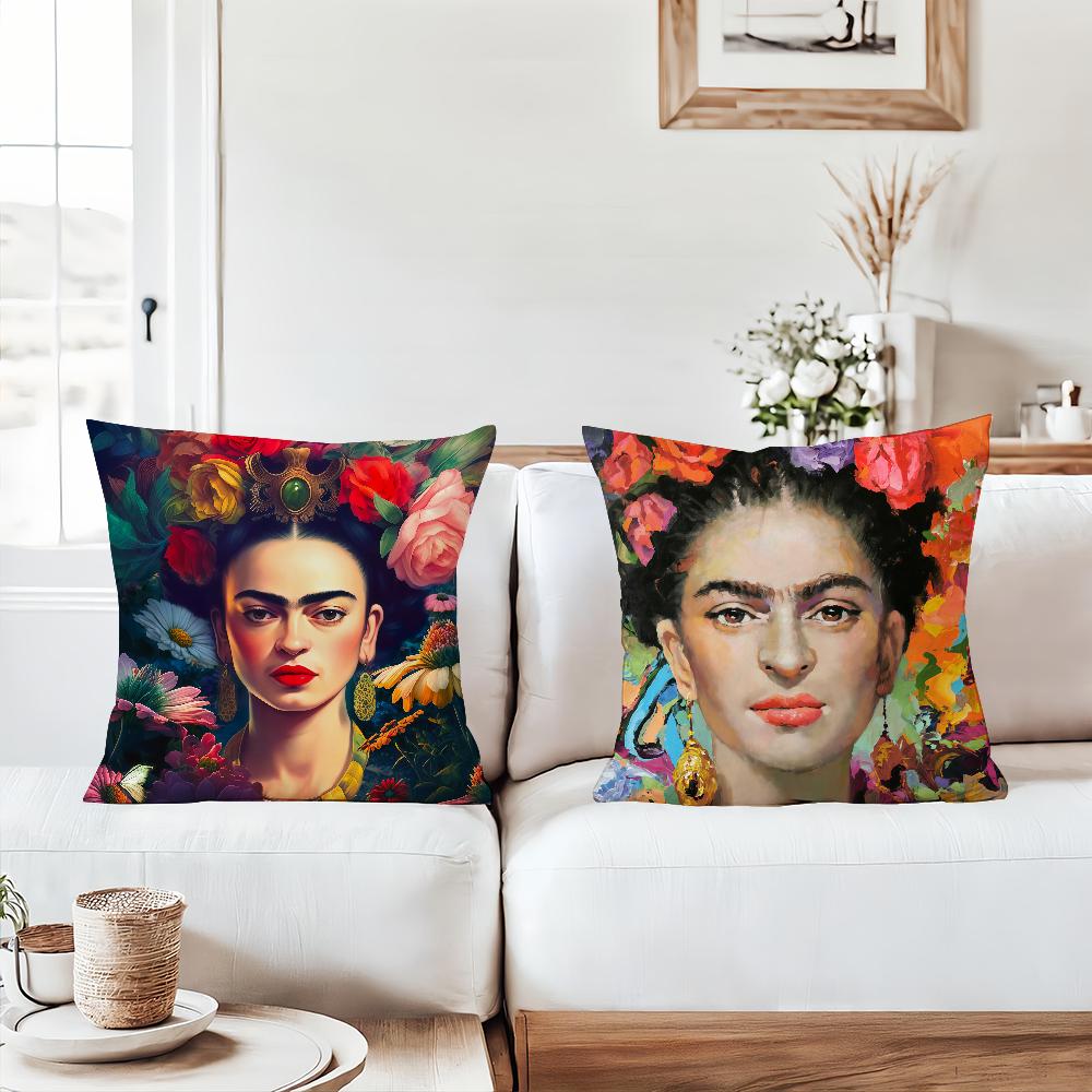 Lustiger Künstler F-Frida K-Ka H-Hlo Kissenbezug Büro Kissen Geeignet für Sofa Auto Schlafzimmer Dekorative Kissenhülle
