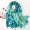 Ny Mote Sommer Kvinner Skjerf Bohemia Blomst Strand Hijab Sjal og Wraps Kvinnelig Foulard Echarpe Designer Pashmina Bandana