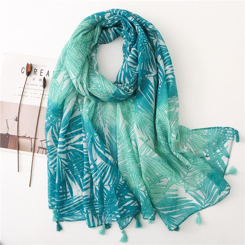 Ny Mote Sommer Kvinner Skjerf Bohemia Blomst Strand Hijab Sjal og Wraps Kvinnelig Foulard Echarpe Designer Pashmina Bandana
