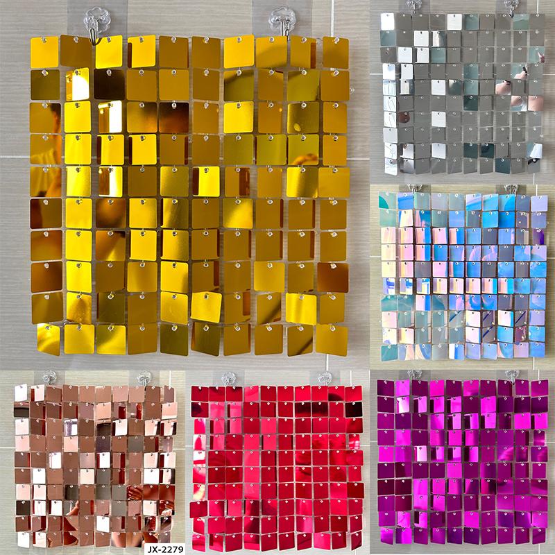 Polychromeshimmer Wall Backdrop 3D Sequin Panel Backdrop Art Wall Backgroud Cloth Wedding Birthday Party Backdrop Decor