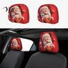 Reusable Holiday Auto Decor Christmas Car Headrest Cover, Elastic Stretch Santa Deer Print Decorative Covers for Holidays Protector, Universal