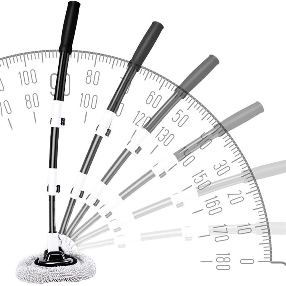 15 ° gebogene Autowaschbürste mit teleskopischem Griff aus Aluminiumlegierung, weicher Chenille-Mikrofaser, kratzfreier Reinigungsmopp für Wohnmobile und Boote