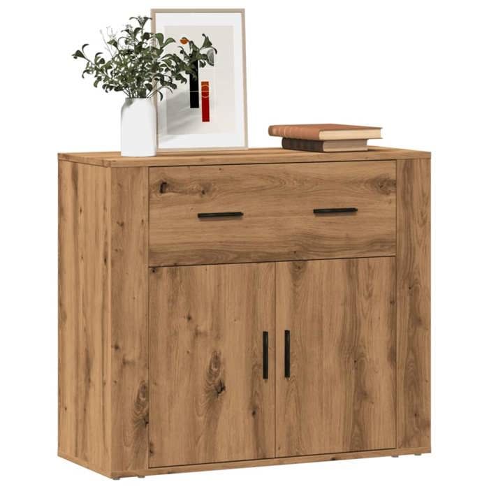 VidaXL Buffet Artisanal Oak 80x33x70 Cm Engineered Wood, Furniture, Storage Furniture, Cabinet, Cupboard, Side Furniture, 857076
