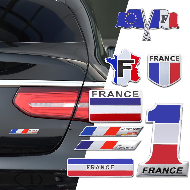 Car Styling Emblem 3D Aluminum France Logo Flag Stickers Decoration Accessories For Renault koleos duster megane 2 3 logan clio R222