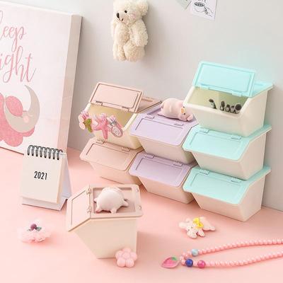 Japanisch & Koreanisch Niedlich Mädchenhaft Student Mini Aufbewahrungsbox & Regal - Rosa