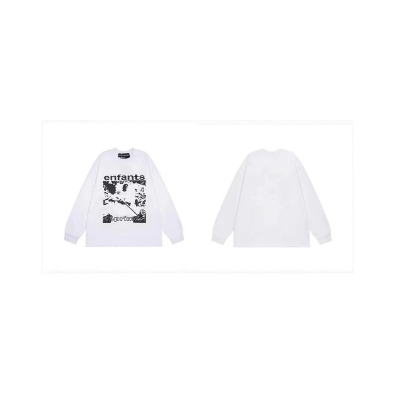 Washed Vintage Distressed Cotton Long Sleeve Tee Oversized Streetwear Style Men Casual Daily Wear