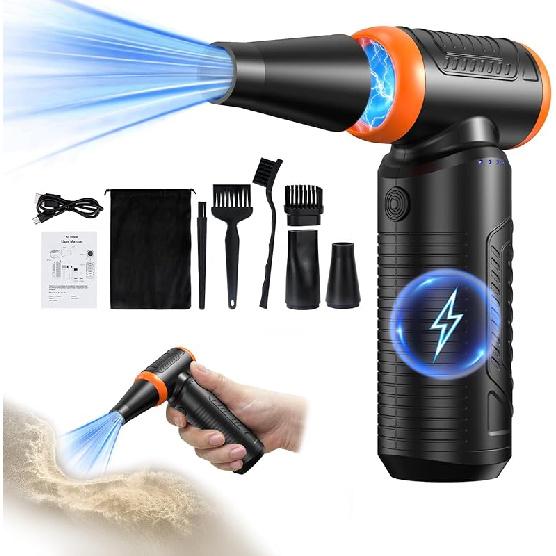 Compressed Air Duster, 220000RPM Electric Air Duster, Canned Air Replace Compressed Air, Mini Blower Stepless Jet Dry Air Blower Compressed Air