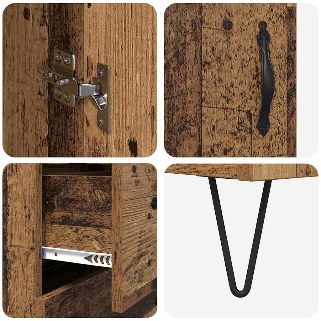 Highboard Reclaimed Wood 34.5 x 34 x 90 cm Particle Board