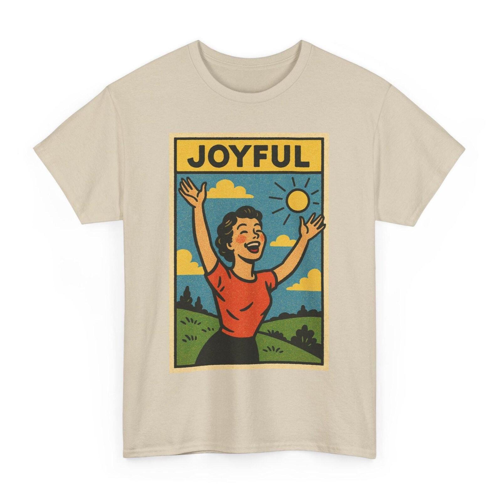 Joyful T-Shirt: Unisex Positivity Tee Retro Comic L