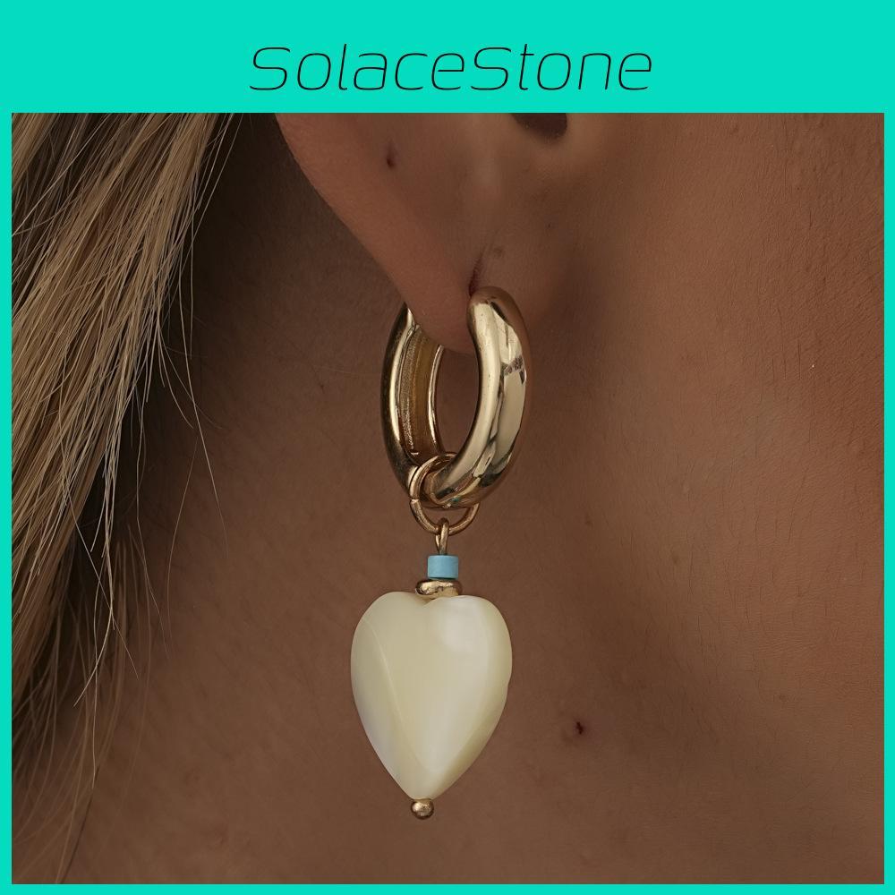 Retro Heartshaped Earrings For Women Elegant Geometric Design Copper