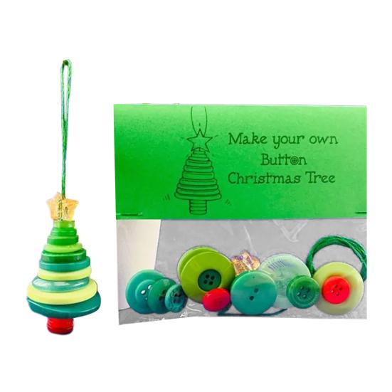 DIY Christmas Button Ornament Button Snowman Xmas Tree Decoration Kit Hanging Button Santa Claus Craft Set for Kids Adults Festive Home Decor