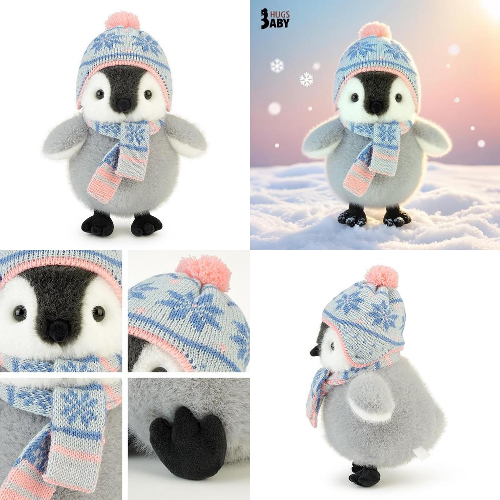 Wear Scarf Hat Penguin Plush Toy Soft Teddy For Kids Bedtime Gift
