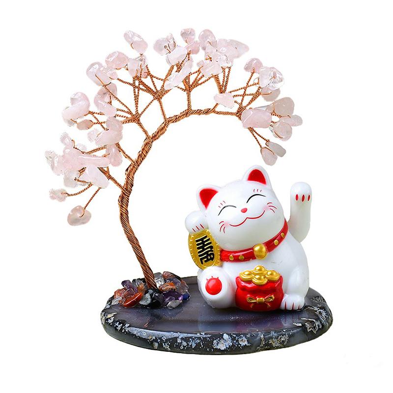 

Солнечная Энергия Пожимающая Руку Счастливый Кот Основа Дерево Судьбы Офис Дом Натуральный Дробленый Камень Дерево Жизни Ручное Плетение Декор