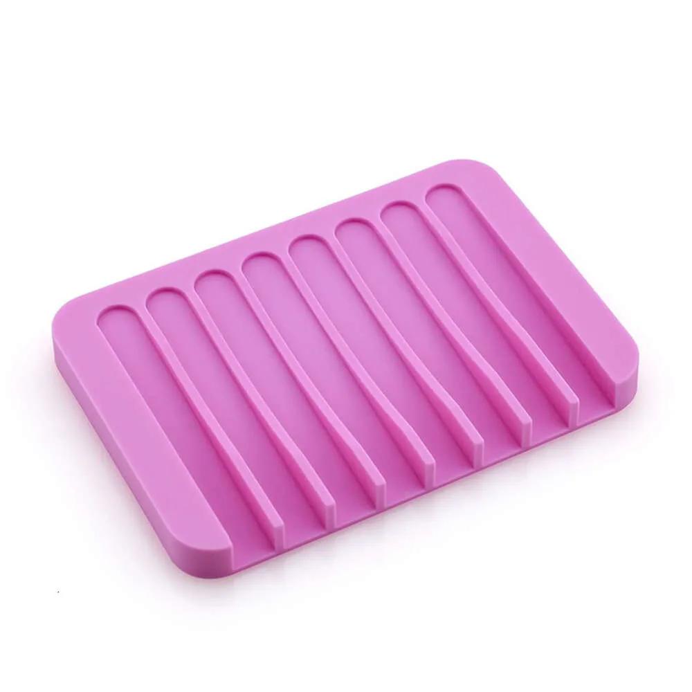 Soap Dishes Silicone Soap Saver Multi Colors Self Draining Soaps Holder for Bathroom Keep Soap Bars Dry Clean & Easy Cleaning Ya854