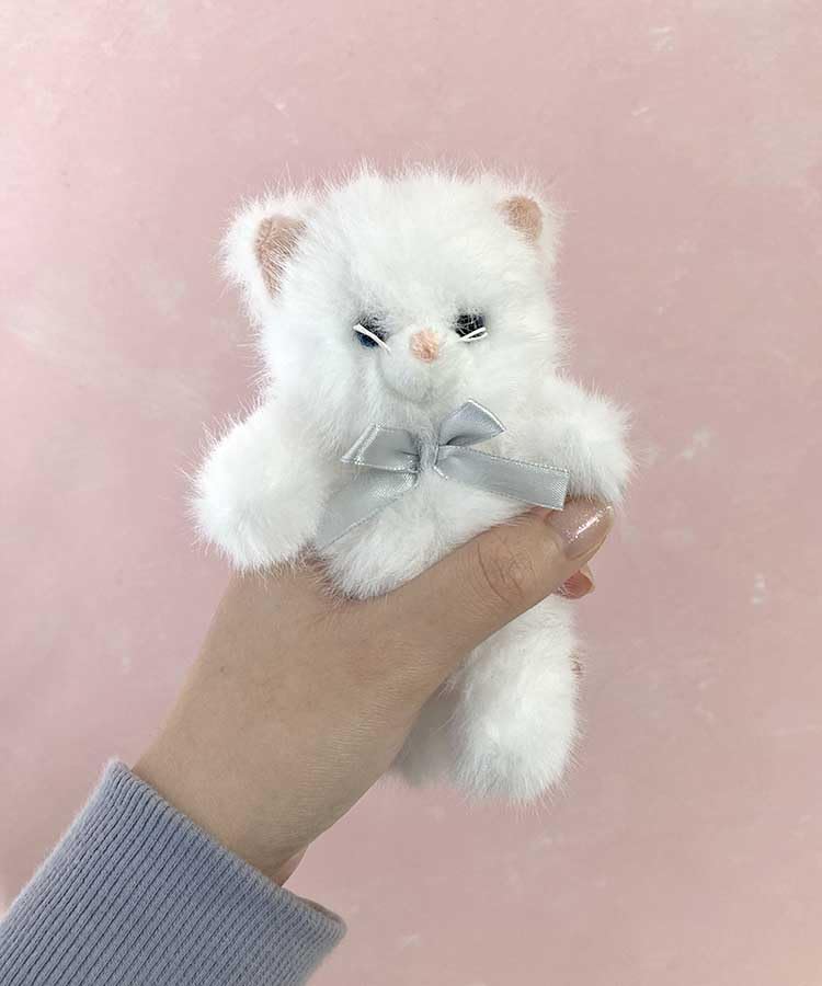 Fluffy Animal Mascot Plush Keychain Key Charm Bag Charm Charm Cat Cat Calico Chick Koala (Calico)