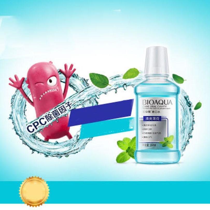 Bioaqua Mint Flavor Mouthwash Clean Tartar Care For Gums Fresh Breath Mint Fresh Oral Care Cleaner Convenience Carry 250ml